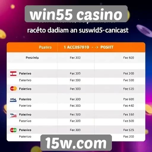 Métodos de pagamento aceitos no win55 casino